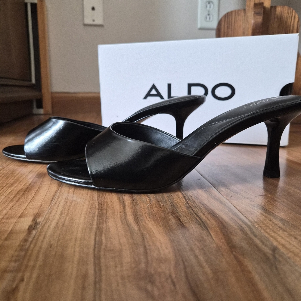 Aldo Elegant Black Heeled Sandals